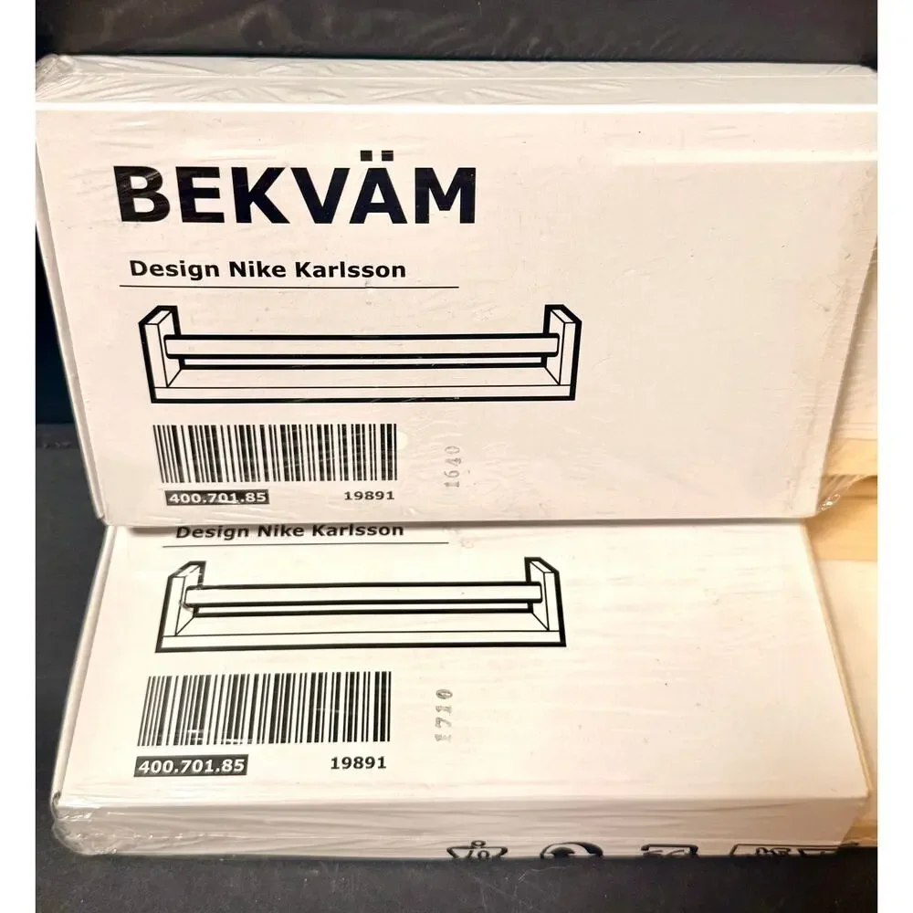 2 IKEA BEKVAM Wooden Spice Rack Shelf Storage Organizer Kitchen Bathroom NEW